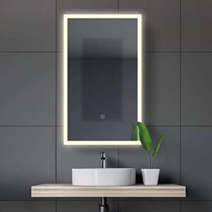 Fine Fixtures Bathroom Medicine Cabinet, Aluminum, Recessed/Surface Mount, 42" x 30", 2 Door, Mirrored w/LED