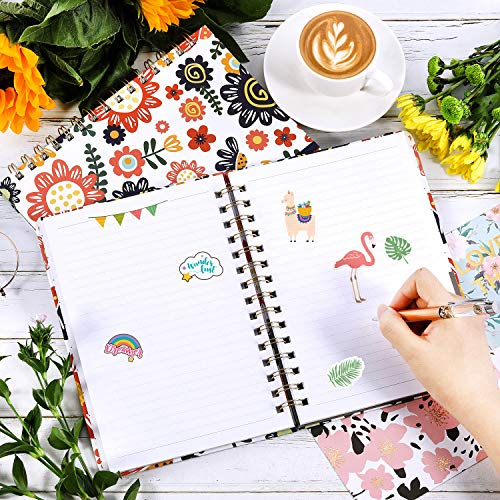 Ruled Notebook/Journal - Lined Journal with Premium Thick Paper, 8.5" X 6.4", College Ruled Spiral Notebook/Journal, Banded with Exquisite Inner Pocket, Waterproof Hardcover with Colorful Pattern