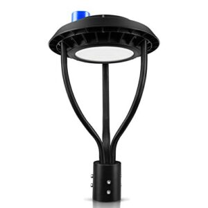 150w led post top lights with photocell, etl&dlc listed 21000lm 5000k led circular area pole light [800w equivalent] ip65 waterproof outdoor street garden pathway yard parking lot lighting parking lot