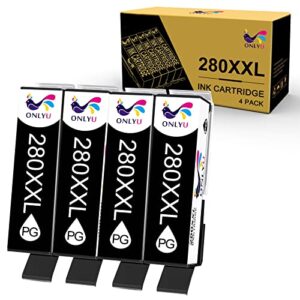 onlyu compatible ink cartridge for canon 280 pgi-280 xxl ink for pixma tr7520 tr8520 ts6120 ts6320 ts9120 ts9521c ts8120 ts8220 ts9520 ink printer (4 pgbk)