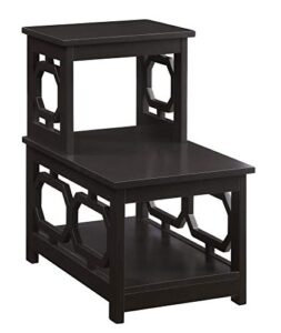 convenience concepts omega 2 step chairside end table, espresso