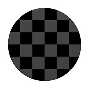 Checkered black and grey design checker print for Women men PopSockets Swappable PopGrip