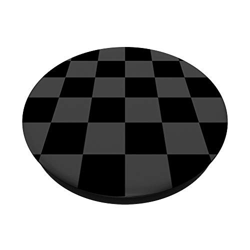 Checkered black and grey design checker print for Women men PopSockets Swappable PopGrip