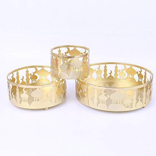 Crazy Night Islam Eid Mubarak Pendant DIY Castle Three-piece set Tray Ramadan Activities Party Decoration Food Storage Container