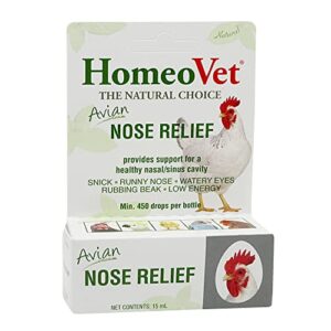 homeopet avian nose relief, sinus support for chickens and pet birds, 15 milliliters