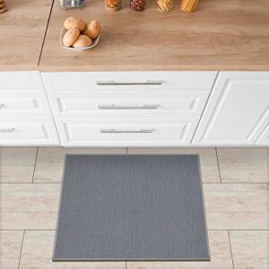 machine washable modern solid design non-slip rubberback 2x3 traditional area rug for entryway, bedroom, kitchen, bathroom, 2'3" x 3', gray