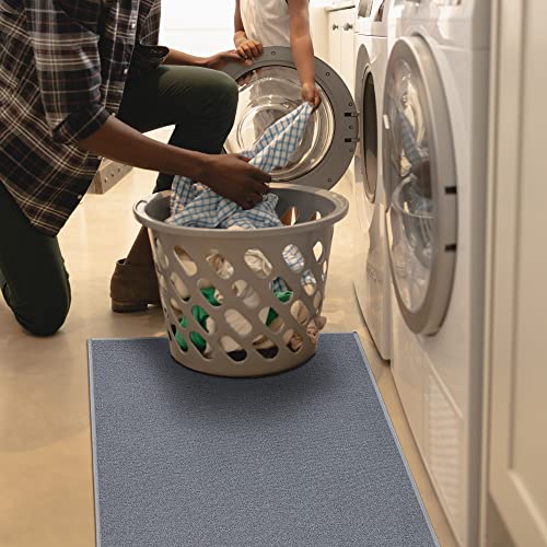 Machine Washable Modern Solid Design Non-Slip Rubberback 2x3 Traditional Area Rug for Entryway, Bedroom, Kitchen, Bathroom, 2'3" x 3', Gray