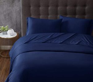 truly calm antimicrobial navy twin xl 3 piece sheet set, ss3829nvtx-4700