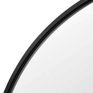 SONGMICS Round Wall Mirror, Decorative Circle Mirror, 24-Inch Diameter, Metal Frame, for Living Room, Bedroom, Bathroom, Entryway, Black ULWM102B01