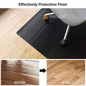 Office Chair Mat, Hard Floor Mat for Desk, 63" x 51" Multi-Purpose Office Desk Chair Mat for Hardwood Floors, Non-Toxic PVC Protector Floor Mat for Home, Updated Version (Black)