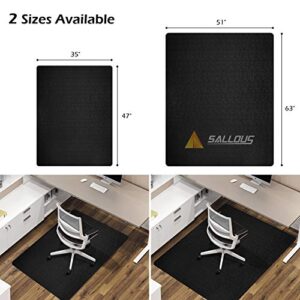 Office Chair Mat, Hard Floor Mat for Desk, 63" x 51" Multi-Purpose Office Desk Chair Mat for Hardwood Floors, Non-Toxic PVC Protector Floor Mat for Home, Updated Version (Black)