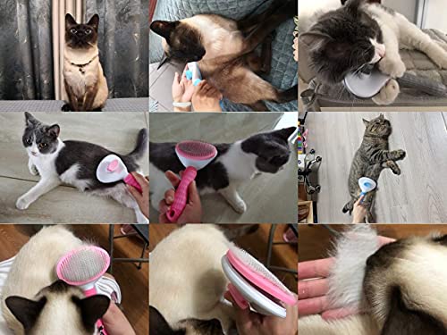 Cat Brush, ELS PET Self Cleaning Dog Brush for Shedding, Dog Grooming Brush Removes Loose Undercoat, Dog Comb with Massage Particles, Cat Dog Hair Brush for Long Haired & Short Haired Dogs, Cats