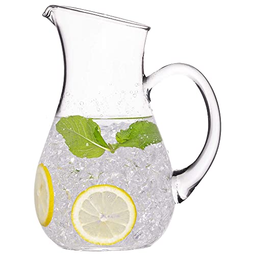 Glass Water Pitcher with Spout – Elegant Serving Carafe for Water, Juice, Sangria, Lemonade, and Cocktails – Crystal-Clear Glass Beverage Pitcher.