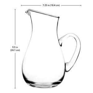 Glass Water Pitcher with Spout – Elegant Serving Carafe for Water, Juice, Sangria, Lemonade, and Cocktails – Crystal-Clear Glass Beverage Pitcher.