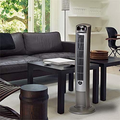 Lasko 2551 Wind Curve Platinum 42-Inch 3-Speed Tower Fan with Remote Control 2 Pack, SILVER