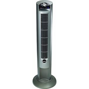 Lasko 2551 Wind Curve Platinum 42-Inch 3-Speed Tower Fan with Remote Control 2 Pack, SILVER