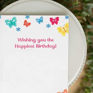 Tiny Expressions - Granddaughter Birthday Card with Yellow A7 Envelope Included | Beautiful Butterfly Illustrations Suitable for All Ages | Interior Images & Message with Room to Write Your Own