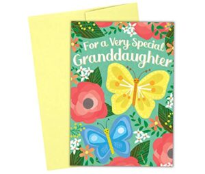 tiny expressions - granddaughter birthday card with yellow a7 envelope included | beautiful butterfly illustrations suitable for all ages | interior images & message with room to write your own