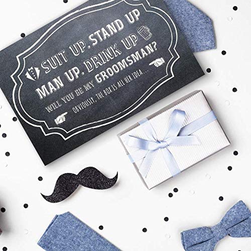 Pop Fizz Designs Groomsmen Box (6 pack) Groomsman Gift I Groomsmen Proposal Box | Groomsmen Gift Box Set | Will You Be My Groomsman? | Will You be My Best Man? | Chalkboard Style