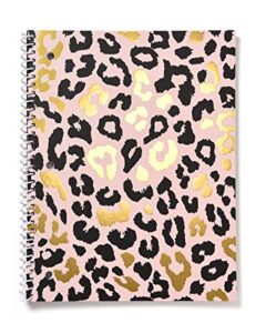 gartner studios cheetah spiral notebook, black and blush, 8 by 10.5 inches, 80 pages, 1 count, 52517