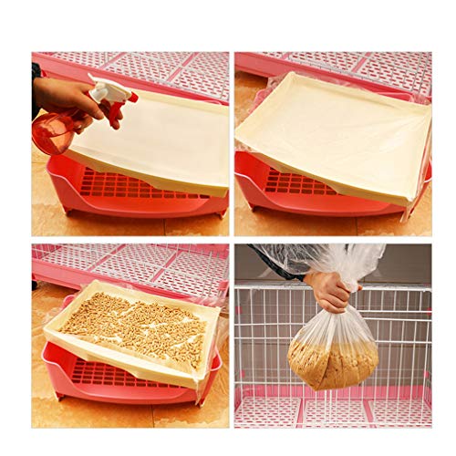 POPETPOP Bird Cage Liner 100 Sheets of Disposable Rabbit Cage Liner Plastic Guinea Pig Cage Mat Film for Hamster Guinea Pigs Hedgehog Small Animals Cage Size S Cleaning Supplies