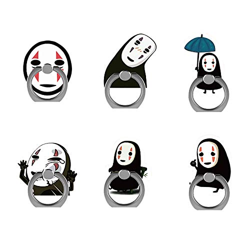 gShopVV Set of 6 No Face Man Cell Phone Ring Holder Stand Adjustable Universal Finger Alloy Ring Holder for iPhone for Halloween