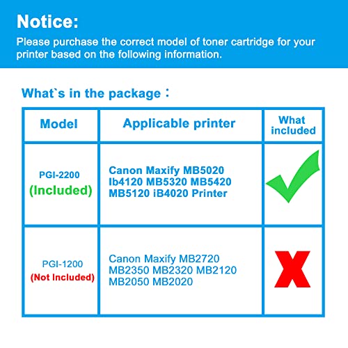 LCL Compatible Ink Cartridge Pigment Replacement for Canon PGI-2200 3color PGI-2200XL PGI-2200XLC PGI-2200XLM PGI-2200XLY High Yield Maxify MB5020 Ib4120 MB5320 MB5420 MB5120 iB4020 (6-Pack 2C 2M 2Y)