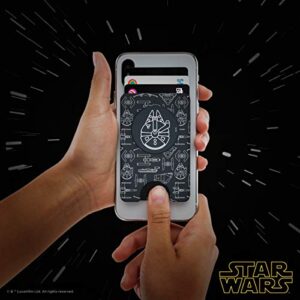 PopSockets Phone Wallet with Expanding Grip, Phone Card Holder, Wireless Charging Compatible, Star Wars - Millennium Falcon