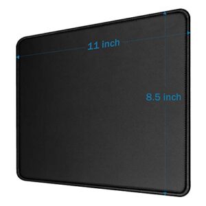 3 Pack Mouse Pad Black with Stitched Edge 11×8.5×0.12 inches Premium-Textured Non-Slip Rubber Base Mouse Mat Mousepad for Office & Home, Black (3 Pack)