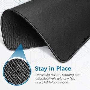 3 Pack Mouse Pad Black with Stitched Edge 11×8.5×0.12 inches Premium-Textured Non-Slip Rubber Base Mouse Mat Mousepad for Office & Home, Black (3 Pack)