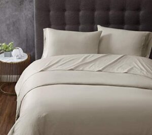 truly calm home for health antimicrobial khaki twin xl 3 piece sheet set, taupe (ss3829khtx-4700)