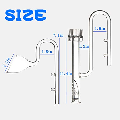 Hamiledyi Aquarium Glass Lily Pipe Set Lily Surface Skimmer Inflow and Lily Outflow for Aquarium Filter Tubing Freshwater Fish Planted Aquarium Tank