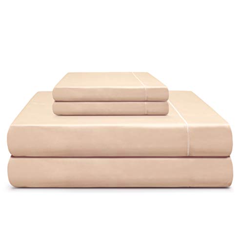 Adriana Tivoli King 600 TC Cotton Sheet Set Extra-Long Staple Sateen Weave 100% Pima Cotton 18inch Deep Pocket Luxury Bedding from Adriana Tivoli (Salmon, 4 Pcs)