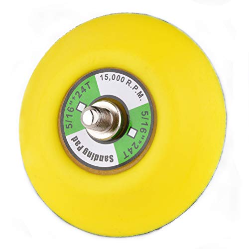 3-Inch Dual-Action Hook & Loop Fastener Flexible Backing Plate, 3" Polishing Pad with 5/16"-24 Threads