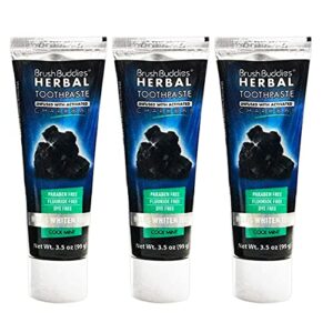 herbal activated charcoal teeth whitening toothpaste, cool mint flavor, 3.5oz, 3 pack