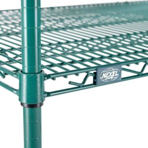 Nexel 21" x 24" x 63", 4 Tier Adjustable Wire Shelving Unit, NEXGuard Anti-Microbial Agent, NSF Listed Commercial Storage Rack, Poly-Green, Leveling feet