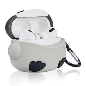 Mulafnxal for Airpod Pro 2019/Pro 2 Gen 2022 Case, Cute Cartoon Animal Silicone Air pods Cover, 3D Funny Fun Cool Keychain Kits Soft Skin Cases Kids Boys Teens Girls for Airpods Pro (Q Grey Penguin)