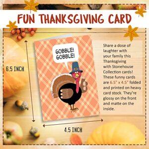 Stonehouse Collection Thanksgiving Cards (Funny Assortment) - Set of 14 Boxed Cards & White Envelopes, 4.5x6.25 Folded Greeting Card w/ 7 Unique Designs, Funny Thanksgiving Cards for Family & Friends