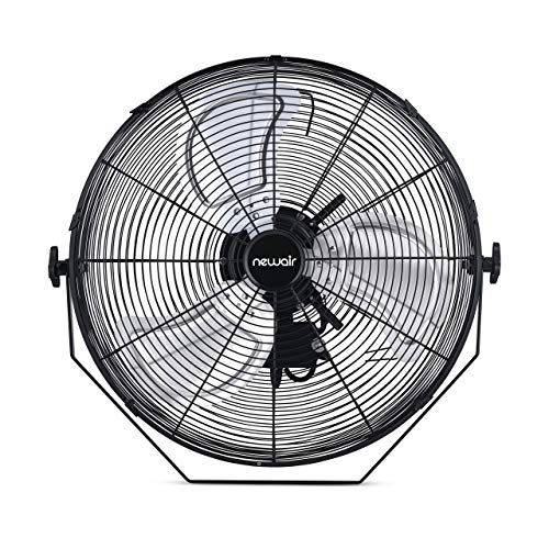 NewAir 20” Outdoor Rated 2-in-1 High Velocity Floor or Wall Mounted Fan with 3 Fan Speeds and Adjustable Tilt Head, NIF20CBK00