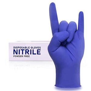 Wostar Nitrile Disposable Gloves Medium 4 Mil Pack of 100 Powder Latex Free Exam Working Gloves for Adult