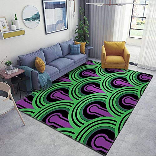 Overlook Hotel Carpet from The Shining Purple/Green Area Rugs Non-Slip Floor Mat Doormats Home Runner Rug Carpet for Bedroom Indoor Outdoor Kids Play Mat Nursery Throw Rugs Yoga Mat