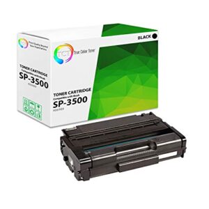 tct premium compatible sp-3500 406989 black toner cartridge replacement for ricoh aficio sp3500 sp3500dn sp3500n printers (6,400 pages)