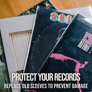 Vinyl Fever Inner Record Sleeves - Heavyweight Acid Free Paper with Rounded Corners for LP Records Storage (25 Pack)