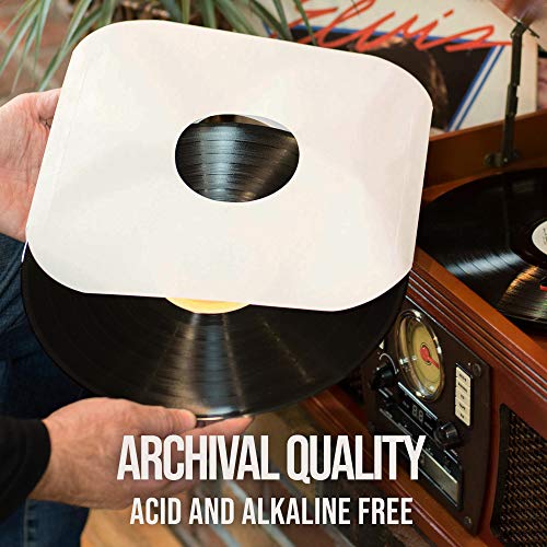 Vinyl Fever Inner Record Sleeves - Heavyweight Acid Free Paper with Rounded Corners for LP Records Storage (25 Pack)