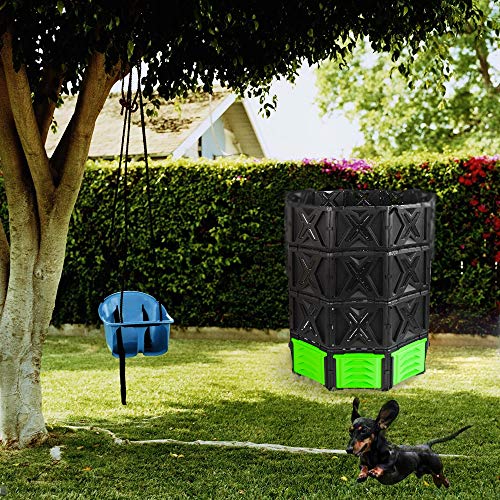 SQUEEZE master XXL Large Compost Bin Outdoor- 720L /190 Gallon-Easy Assembly-No Screws-BPA Free-Sturdy& Durable-Green Door