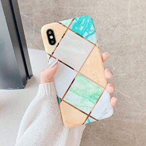 KABIOU Plating Geometric Marble Phone Case for Huawei P40 Pro P30 P20 Lite Pro Mate 30 20 Lite Glossy Soft IMD Phone Back Cover,j,for Huawei P30 Pro