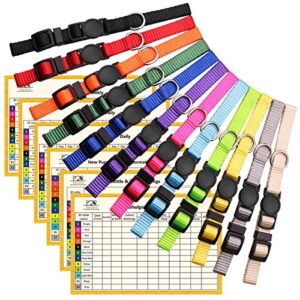 puppy collars for litter puppy id collars whelping supplies soft nylon breakaway coloured collars with 6 record keeping charts(s)