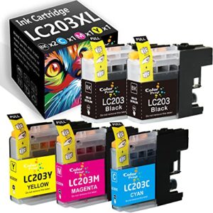 5-pack colorprint compatible lc203xl ink cartridge replacement for brother lc203 xl lc 203xl lc201xl used for mfc-j480dw mfc-j880dw mfc-j680dw mfc j885dw j4420dw j460dw j5620dw printer (2bk,1c,1m,1y)