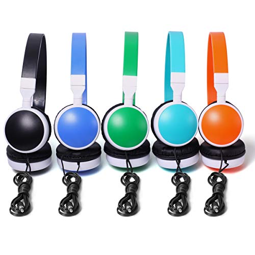 Keewonda Bulk Headphones for Classroom 10 Pack Wholesale Students Headsets KW-N10 Mixed Color Durable Children Headphones Earbuds for Kids for School