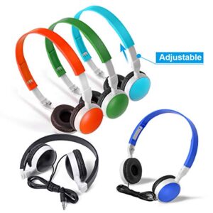 Keewonda Bulk Headphones for Classroom 10 Pack Wholesale Students Headsets KW-N10 Mixed Color Durable Children Headphones Earbuds for Kids for School